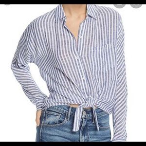 Rails chambray stripe shirt sz med